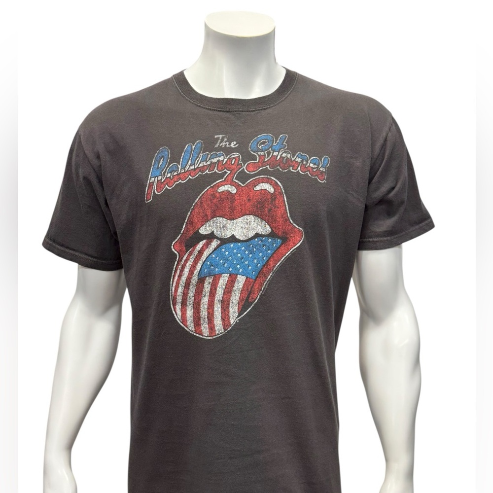 The Rolling Stones Tour of America 78' Distressed Black Graphic T-Shirt Large